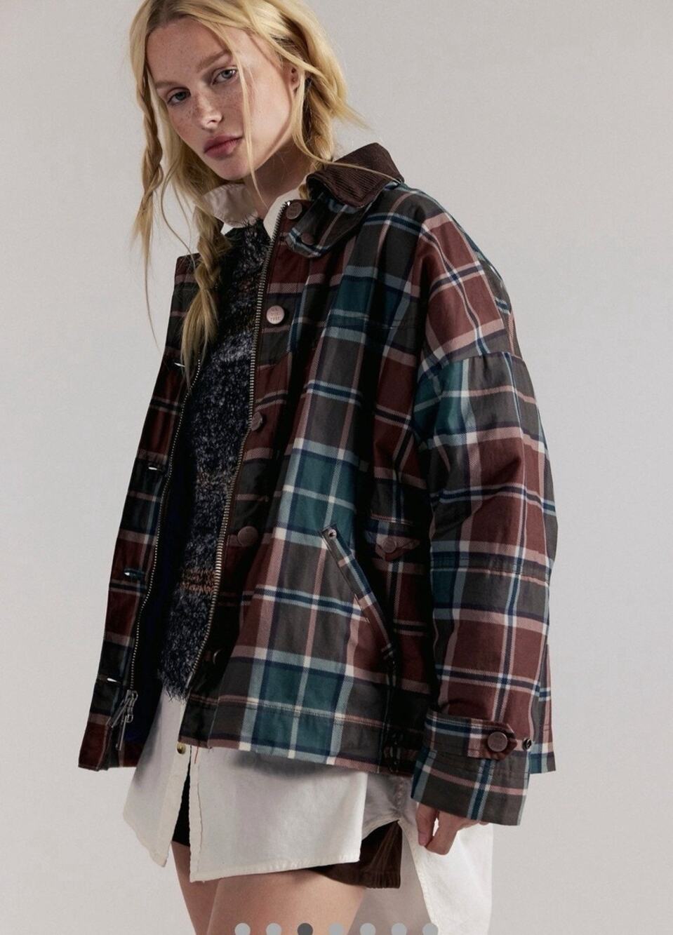 RARE Free People Cori Wax Printed Jacket, Earth Combo, NWT, Size L
